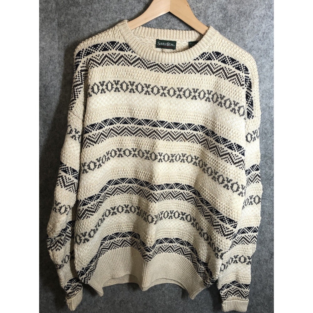 Saville Row Sweater Mens XL Pullover Fisherman Outdoors Southwestern Classic